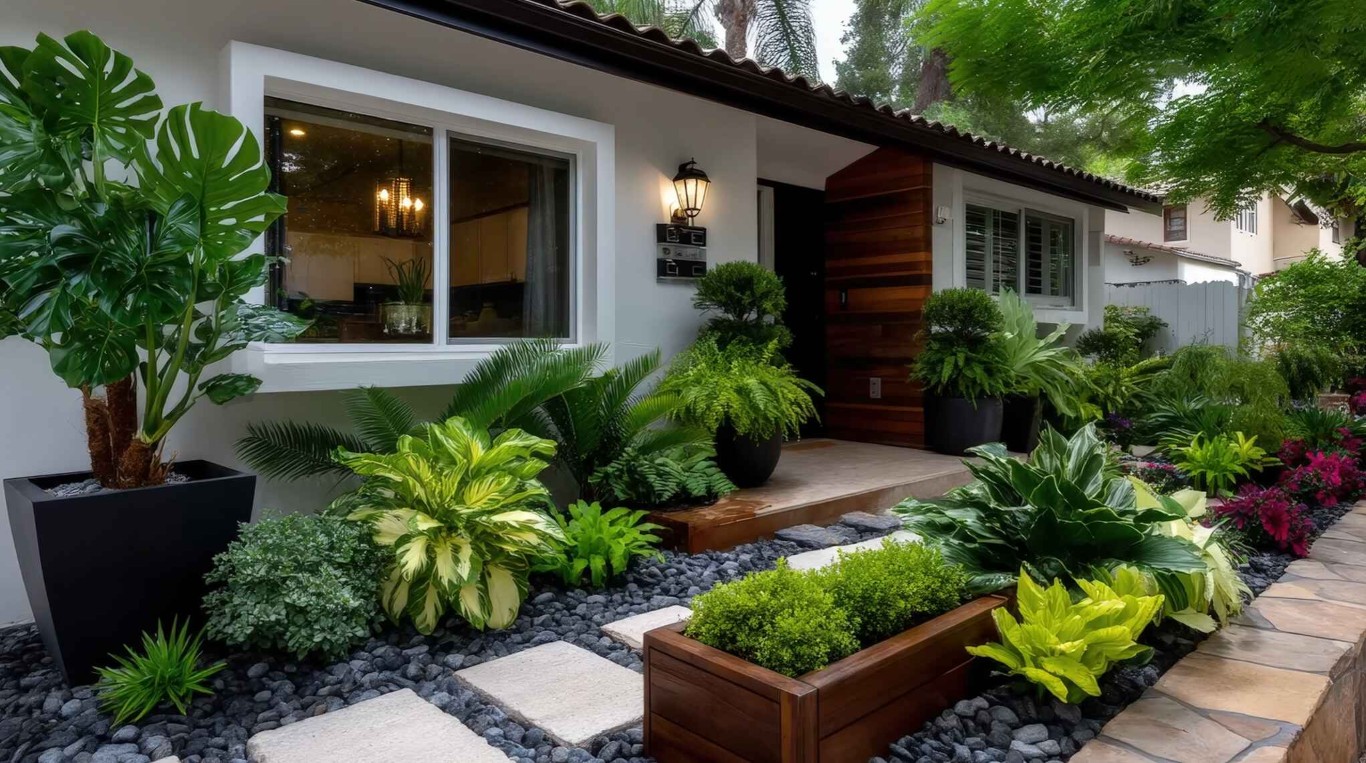 Modern front yard landscaping design in Florence-Graham, CA